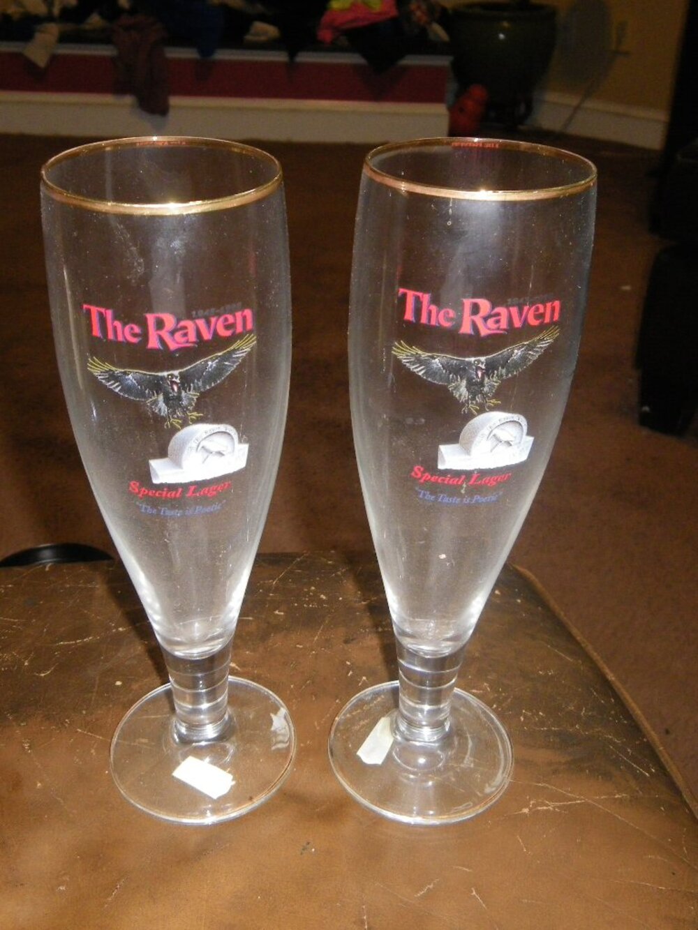 2 Vintage The Raven Special Lager 0.4L Rastal German Beer Tall Bar Glasses